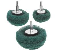 3 Piezas Cabezal de Pulido de Fibra de Nylon Verde para Taladro | Acero y Estropajo, Uso en Muebles y Hojas de Cuchillo, Bricolaje Doméstico y Taller