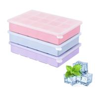 3 Piezas Cubiteras para Hielo, 3.2cm Cubitera Silicona Con Tapa