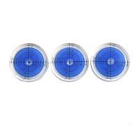 3 piezas de acrílico redondo de nivel de burbuja de 32 mm para vial de alcohol para medición de precisión horizontal vertical alineación herramienta de carpintería líquido azul 32 x 7 mm