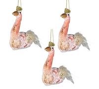 3 Piezas de Cisne Rosa Claro de 12 x 13 cm - Decoración Colgante para árbol de Navidad, Adornos Decorativos Festivos, Colgante de árbol de Navidad con temática de Cuento de Hadas