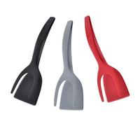 3 Piezas Espátula Giratoria para Huevos de Silicona y Tortillas | Pala Gruesa y Resistente, Pinza Multifunción para Voltear Alimentos, Uso en Sartén y Barbacoa