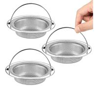 3 Piezas Filtro Fregadero Cocina Colador de Fregadero de Cocina Filtro de Acero Inoxidable Rejilla Fregadero Cocina Antiobstrucción Fregadero para Cocina, Ducha, Baño y Lavabo