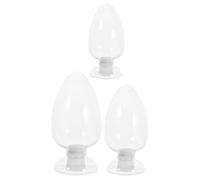 3 Piezas Frasco de Vidrio Transparente Tapa para Cerillas Cortas | Diseño de 125ml, Protección contra Humedad, para Mesa y Junto Vela