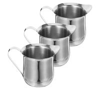 3 Piezas Jarra de Leche 240ml de Acero Inoxidable | Set de Tres Piezas, Vertido Preciso y Acabado Pulido, Uso en Casa o Estación