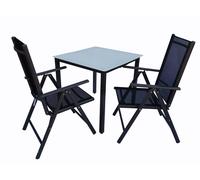 3 piezas Juego de muebles de jardín / grupo de asientos grupo comedor / 1x mesa, 2x sillas / mesa Dimensiones aprox. H. 76 x W. 80 x D. 80 cm / Sillas 80 MA