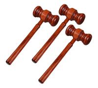 3 Piezas Mazo de Juez de Madera Marrón para Subastas y Reuniones | Golpe Claro y Llamativo, Superficie Lisa sin Rebabas, Fácil de Guardar, para Docentes de Teatro y Subastas