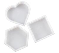 3 Piezas Molde de Silicona para Adornos Hexagonales y Corazón, Kit | Flexible, Fácil Desmolde, para Resina Epoxi y Pigmentos, Uso Doméstico, Decoración de Escritorio