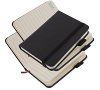 3 Piezas Pequeño Cuaderno de Diario A7 de Papel y Pu Negro