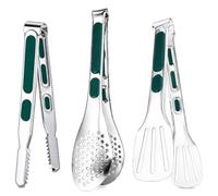 3 Piezas Pinzas de Cocina Acero Inoxidable, 9in Pinzas Barbacoa | Mango Antideslizante y Aislante Del Calor Pinza Pasta, Pinzas Comida para Cocinar, Asar, Preparar Pasta y Ensaladas