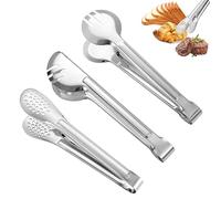 3 Piezas Pinzas de Cocina Multifuncionales de Acero Inoxidable,Pinzas | Barbacoa Metalicas, Largas Pinzas Comida para Cocinar,Pinzas de Carne Kitchen Tong para Asar, Filetes, Barbacoas, Pasta,