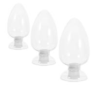 3 Piezas Portacerillas Transparente de Vidrio Tapa, 125ml | Goma y Vidrio, Diseño Transparente, para Cerillas y Coleccionables Pequeños, Mesa