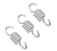 3 Piezas Resorte Colgante para Silla Hamaca, Fuerza 200kg | Anillo Adaptador, Espiral Industrial Larga, Uso en Balcón y Sala Interior, Acabado Plata