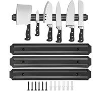 3 Piezas Soporte Magnético Cuchillo,33cm Barra con Imán Fuerte y 6 Tornillo | Magnética para Cuchillos de Acero Inoxidable, Soporte Magnético para Cuchillos Cocina, Barra Magnética Universal