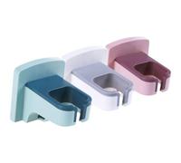 3 Piezas Soporte para Secador de Pelo de Pared ABS sin Perforar | Montaje Adhesivo, Gancho para Cable y Enchufe, Apto para Dormitorio y Baño, Estilo