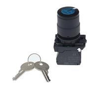 3 piezas Xb5-ag21 Xb5-ag33; Botón selector de dos archivos con llave de selección, interruptor de orificio abierto de 22 mm Zbe-10(2 gears,1NO)