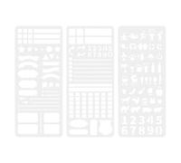 3 Plantillas para Diario, 3 Diseños Registro y Planificador Herramienta Dibujo Flexible y Reutilizable para Diario Scrapbooking Cuadernos Calendarios Manualidades