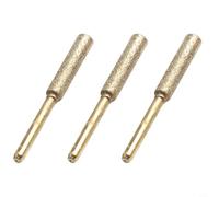3 puntas de afilador de motosierra cilíndricas recubiertas para amoladora eléctrica, vástago de 3 mm, accesorios de herramienta giratoria para pulido de metal, madera, jade y archivo de cadena de