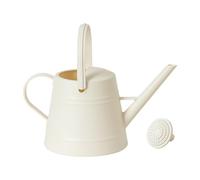 3. Regadera decorativa de 8 L, herramientas de jardín de boca larga, mango curvado, esmerilado, contenedor portátil de gran capacidad, interior y patio, beige, regadera moderna (blanco, 38 x 30 cm)