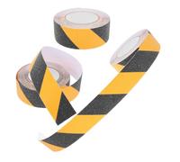 3 Rollos Cinta Adhesiva Antideslizante de PVC | Superficie Texturizada con Diseño Amarillo y Negro, Adhesión Fuerte, Instalación Rápida para Rampas y Baños
