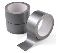 3 Rollos Cinta Americana, Cinta Gaffer Tape, 50 mm x 30 M Duct Tape Cinta de Tela Impermeable Cinta de Tela Reforzada Para Reparar, Fijar, Agrupar, Reforzar y Sellar( Gris)