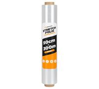 3 rollos de film estirable de 500mm de ancho y 300m de largo Transparente 23my | film estirable en rollo | film de embalaje | material de embalaje | film de flejado