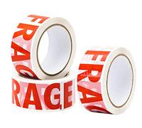 3 rollos frágil impreso embalaje bajo ruido cinta rollo 48mm x 66m paquete caja sello embalaje embalaje envío cinta adhesiva