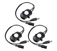 3 sensores de movimiento PIR de 5 V-24 V CC, 5 A, interruptor de luz con sensor de movimiento de ocupación y cable acoplador de CC para fiestas.