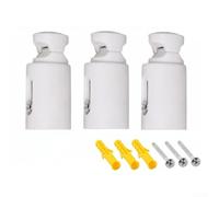 3 soportes de radiador de plástico blanco con tornillos y arandelas, clips de montaje en pared ajustables de 75 mm a 95 mm para rieles de baño rectos y curvos