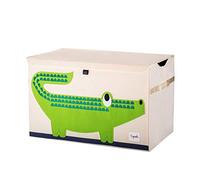 3 Sprouts – Baúl para juguetes infantil – Cocodrilo – con tapa y asas