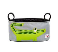 3 Sprouts, Bolsa de Almacenamiento para Cochecito, con Acolchado, adecuada para Cualquier Cochecito, Ideal para Contener Objetos y Juegos, Decorado con Cocodrilo Verde, 15x32x13 cm