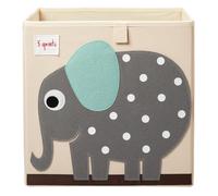 3 Sprouts Caja Almacenaje 33x33 cm, Foldable Box, Elefante