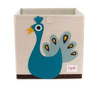 3 Sprouts Caja Almacenaje 33x33 cm, Foldable Box, Pavo Real