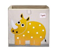 3 Sprouts Caja Almacenaje 33x33 cm, Foldable Box, Rinoceronte