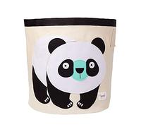 3 Sprouts Cesto Bin Infantil, Cotton Basket con Dos Asas, Panda