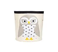3 Sprouts Cesto Juguetes - Ideal como Cesto Ropa Sucia Bebe - Cesta para Juguetes Infantil - Cesto Ropa Sucia Infantil - Diseño Divertido y Práctico - Organización y Almacenamiento - Búho Blanco