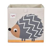 3 Sprouts, Contenedor de Almacenamiento, Estante para Juguetes para Niños, Ideal para Contener Objetos y Juegos, Decorado con Erizo Gris, Compatible con Estantes, 33x33x33 cm