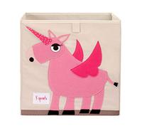 3 Sprouts, Contenedor de Almacenamiento, Estante para Juguetes para Niños, Ideal para Contener Objetos y Juegos, Decorado con Unicornio, Compatible con Estantes, 33x33x33 cm