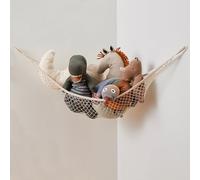3 Sprouts Hamaca Peluches y Juguetes, Pared, Beige | red de esquina para montaje en pared; guarda peluches y juguetes pequeños; libera suelo y aprovecha esquinas del dormitorio