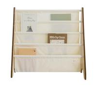 3 Sprouts, Librería Frontal Montessori para Niños, Estantería Fabricada en Poliéster Reciclado, Ideal para Contener Libros, Color Crema, 61x63x25,4 cm