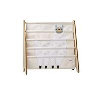 3 Sprouts, Librería Frontal Montessori para Niños, Ideal para Organizar y Contener Libros, Estante Librería Decorada con Llama Blanca, 61x63x25,4 cm