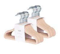 3 Sprouts Perchas Bebé Terciopelo Non-Slip, 30 Uds, Avellana