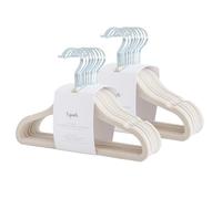 3 Sprouts Perchas Bebé Terciopelo Non-Slip, 30 Uds, Beige