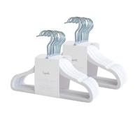3 Sprouts Perchas Bebé Terciopelo Non-Slip, 30 Uds, Blanco