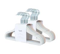 3 Sprouts Perchas Bebé Terciopelo Non-Slip, 30 Uds, Crema/Gris/Avellana
