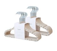 3 Sprouts Perchas Bebé Terciopelo Non-Slip, 30 Uds, Doble Punto Beige
