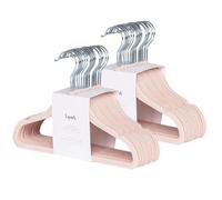 3 Sprouts Perchas Bebé Terciopelo Non-Slip, 30 Uds, Rosa