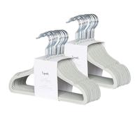 3 Sprouts - Perchas de Terciopelo para Bebés - Perchas Infantiles Antideslizantes para Ropa de Bebé y Niños, Paquete de 30 (Verde)