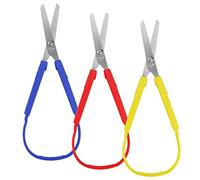 3 tijeras para niños, tijeras de bucle, tijeras de agarre para niños, tijeras de manualidades con mango de bucle, tijeras de corte adaptativas para niños y adultos, corte de papel, trabajo de
