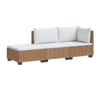 vidaXL 3 uds. Conjunto de Lounge de Ratan con Cojines GENDT Natural