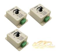 3 uds Dimmer PWM LED DC12-24V 8A, Regulador de Intensidad 0%-100% para Tiras LED Monocromáticas, Potencia Máxima 192W, Compatible con mayoristas hilight, filite, LED